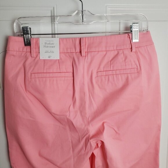 Talbots Perfect Skimmer Pants 4P Petite Pink Capri Midrise Cropped Stretch - Picture 9 of 13